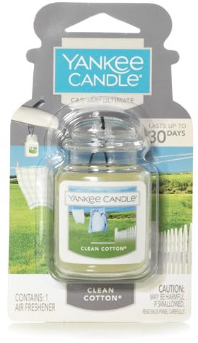 Yankee Candle Company Bougie parfumée sphères Coton Frais, sans Flamme Clair, Blanc, Car Jar® Ultimate