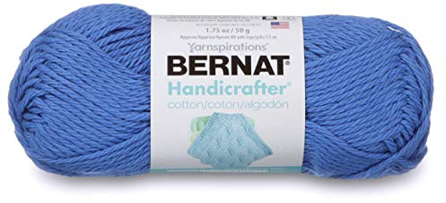 Bernat Handicrafter Cotton Yarn, Solid, 1.7 Ounce, Blueberry, Single Ball