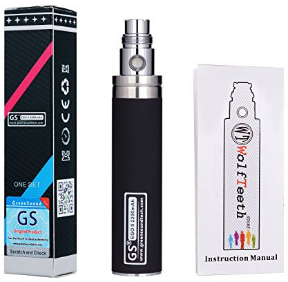 Wolfteeth GS EGO II 2200mAh Batterie Rechargeable, Cigarette Electronique(Noir 1041) Ne contenant pas de tabac ni de nicotine ni de e-liquides
