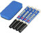 AMATHINGS Whiteboard Marker Whiteboard Stifte nachfüllbar – Whiteboard Stifte abwischbar 4 Stück in Schwarz mit runder 2mm Spitze – Markerstifte Set mit Whiteboard Schwamm in Blau