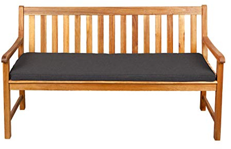 Gutekissen® Sitzkissen für Bank, Gartenschaukeln, Sitz, glatt. FK5 (150x60x5, Dunkelgrau)