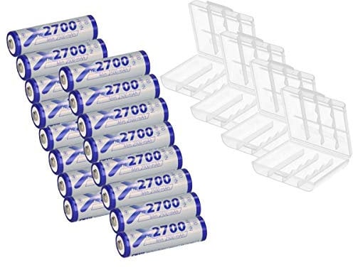 16x AA Mignon Akku NI-MH 1,2V 2700mAh + 4X Box Accu Batterie AKKUman Set