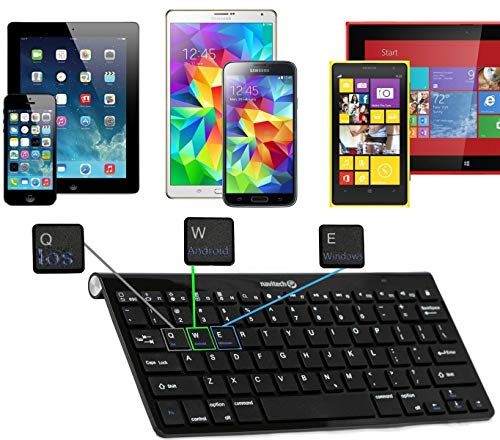 Navitech Black Wireless Multi OS Keyboard Compatible With All Android/Windows & IOS Tablets Including The Haehne 9 Inches Tablet | HONGTAO 10 Inch Tablet