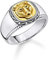 THOMAS SABO Herren Ring Tiger Gold 925 Sterlingsilber, Geschwärzt, 750 Gelbgold Vergoldung TR2293-849-39