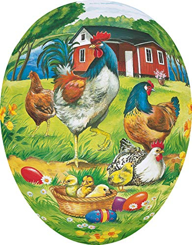 Nestler XXL Osterei zum Befüllen Größe 35cm - Handgemachte Eier aus Pappe - Liebevolles Ostergeschenk, Motiv: Schwedenhaus