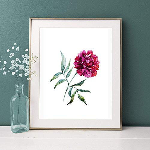 Din A4 Kunstdruck - ungerahmt - Pfingstrose Blume Blüte Peony Aquarell Romantik Landhaus Stil Pink Druck Poster Bild