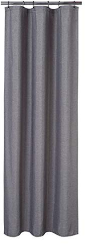 LinTimes Linen Like Linen, 240 g/mq, Tenda da Doccia per box Bagno Pesante con Ganci, Tessuto Lavabile per Hotel, Grigio, 81 x 183 cm