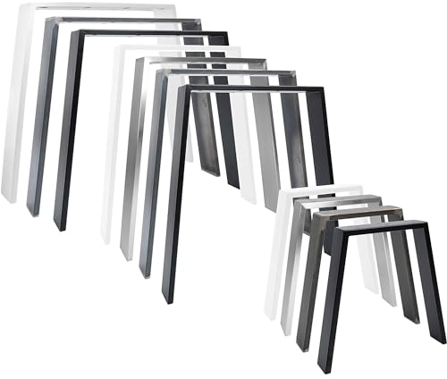 Natural Goods Berlin 2X Tisch-Kufen Classic | Tisch-Beine Metall in Weiß | Tisch-Gestell im Industrial Loft-Design | Ideal DIY-Projekte wie Esstisch & Schreibtisch | Tisch-Bein 70/90 x 72 cm