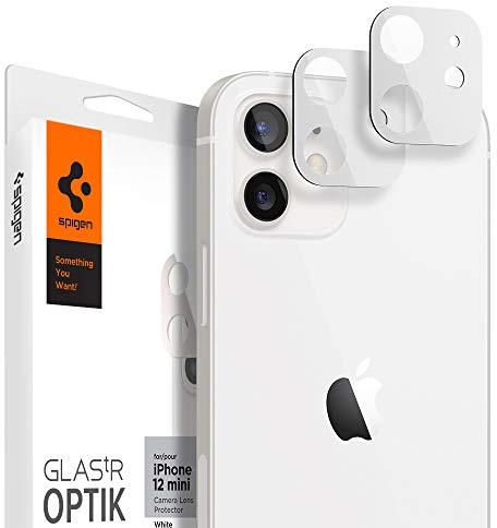 Spigen Glas.tR Optik Tempered Glass Camera Lens Protector for iPhone 12 Mini - White 2 Pack
