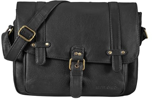 STILORD Lara Vintage Umhängetasche Damen klein Leder Handtasche zum Ausgehen Party Freizeit Umhängetasche Schultertasche 10.1 Zoll Tablettasche echtes Leder Farbe:Cognac - braun