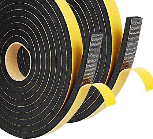 Dichtungsband Selbstklebend, Eruibos Van Schaumstoff Klebeband 12mm(B) x6mm(D) x10M(L) Türdichtung Gummidichtung für Türen Fenster,Wetterfest, Anti-Kollisio