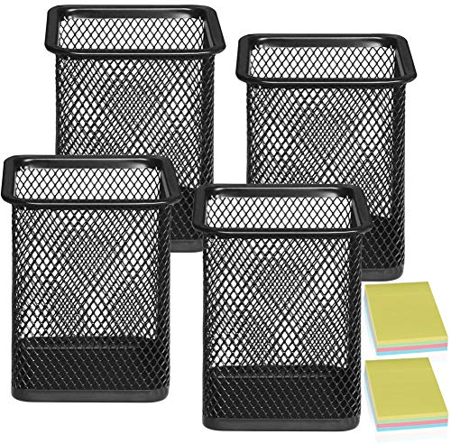 Qualsen 4 Stück Stiftehalter Schreibtisch Stiftebox Schreibtisch Organizer Kinder Stifteköcher Schreibtisch Organizer Schwarz, Platz