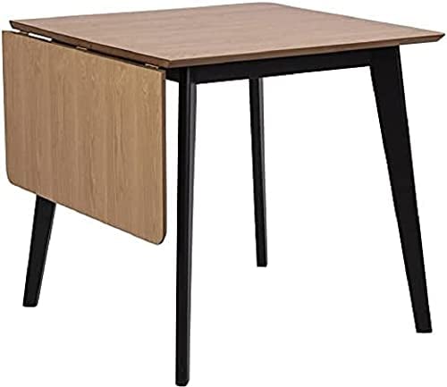 AC Design Furniture Roxanne Esstisch schwarz für 4 Personen, Ausziehbarer Küchentisch Wildeiche und Schwarz, Moderner Retro Stil für Esszimmer, Esstisch Eckig, B: 80 x T: 80 x H: 76 cm