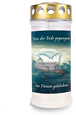 Kimiza Grabkerze, Gedenkkerze, (Brücke)- Paraffinwachs mit 30% Ölanteil - Wachsmasse ausreichend für eine Brenndauer von 4 Tagen