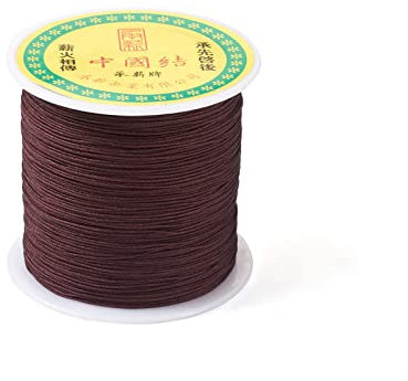PandaHall - Cuerda de nailon trenzado de 0,5 mm, 150 yardas, hilo de nailon trenzado sedoso, hilo de macramé Shamballa, cuerda de cuentas para hacer pulseras de la amistad Kumihimo, macramé, marrón