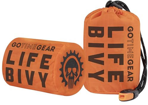 Go Time Gear Life Bivy - Rettungssack und Notfallsack Bivy - Mylar Thermodecke zum Camping und Wandern - Campingbedarf - Schlafsäcke für Erwachsene