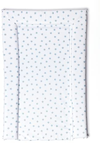 Baby Changing Mat, Blue Stars Deluxe Waterproof with Raised Padded Edges, Uniquely Designed, Easy Wipe Clean a Perfect, Practical Addition to Your Nursery 75cm x 47.5cm x 5cm