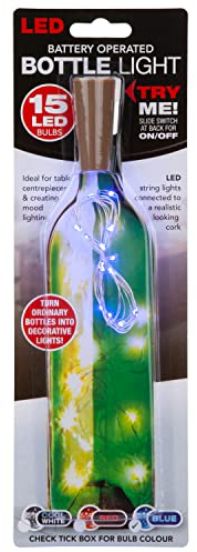 VFM - Blue Mini Bottle Lights 15 Battery Operated Leds With Cork Stopper
