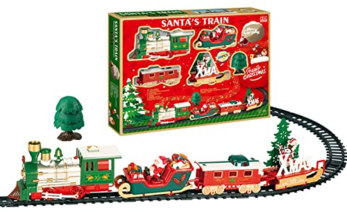 Elektrischer Weihnachtszug Set, Weihnachten Zug Deko, Weihnachtsbaum Deko Weihnachtszug Kleiner Zug Fensterdeko Geschenke für Kinder Jungen Mädchen