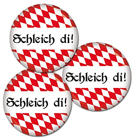 3|5|10 oder EINZELN Button Schleich di! 37 mm Ansteckbutton Pin Oktoberfest Wiesn Volksfest Anstecker für Kleidung oder Tasche