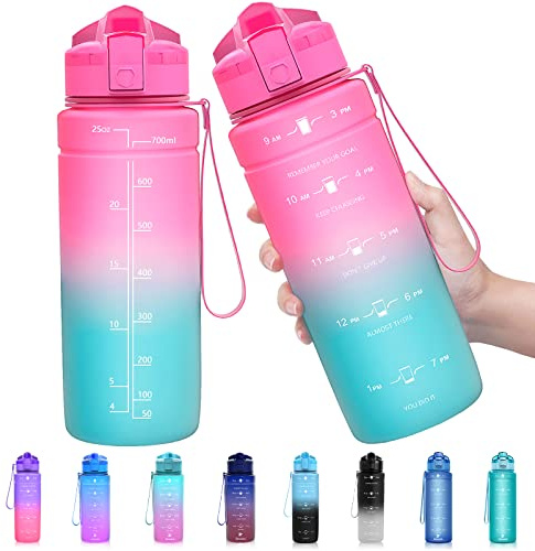 ZOUNICH Borraccia Sportiva BPA Free Tritan, 500ml/700ml/1000ml-Borraccia Bambini Motivazionale, Bottiglia da Palestra Riutilizzabile Ideale da Corsa, Ciclismo, Scuola, Viaggi e Altro