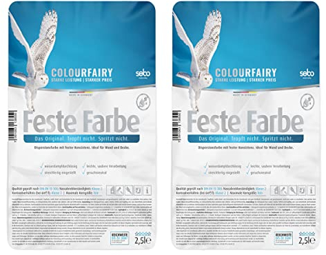 BAU DISCOUNT Colourfairy Feste Farbe weiss seidenmatt 5l (2 x 2,5l)