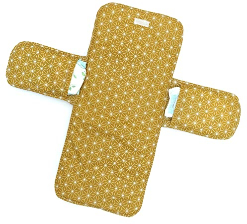 Blausberg Wickeltasche ABWASCHBAR Windeltasche mit Wickelunterlage für unterwegs - Materialien Oek-Tex Standard zertifiziert - Made in Germany - Happy Star Gelb