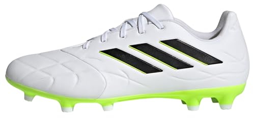 adidas Unisex Copa Pure.3 Firm Ground Boots Fußballschuhe, Cloud White/Core Black/Lucid Lemon, 43 1/3 EU