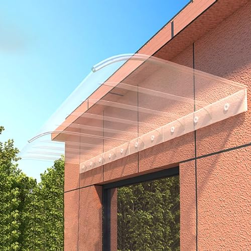 Pultbogenvordach für Draußen,PC Haustürvordach,Transparente Vordach Überdachung,Pultvordach Vordach,Vordach Türdach Schutz vor Regen,Hagel und UV-Strahlen,Mehrere Größen (50x190cm/20x75)