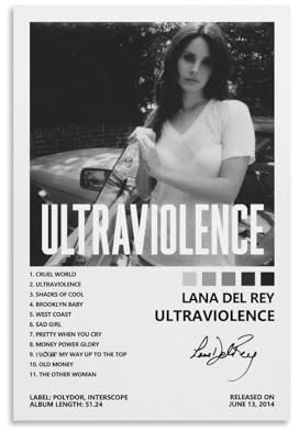 MOOWI Lana Del Rey Poster, Ultraviolence-Albumcover-Poster für Schlafzimmer, ästhetische Leinwandkunst, Wanddekoration, 40 x 60 cm
