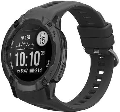 kwmobile Cinturino TPU Silicone con Fibbia Compatibile con Garmin Instinct 2S Cinturino - Cinturini 14-22 cm grigio