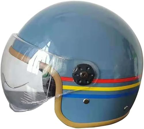 Elektrischer Motorrad-Reise-Retro-Halbhelm für Männer und Frauen, DOT-zugelassener Vespa-Roller, Erwachsene, 3/4-Helm, offenes Gesicht, Motorradhelme, leichtes Moped, ATV, Straßen-Jet-Helm (