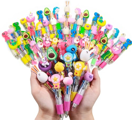 Crusward 30 Pezzi Penna Multicolore Bambini 4 Colori, Penne Multicolore Regalini Fine Festa Compleanno Gadget Compleanno Bambini cancelleria Scolastico Regalo