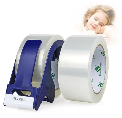 BOMEI PACK Paketklebeband Transparent, 48mmx66m Kein Geräusch Klebeband für Verpackungen, Umzug und Porto, 2er set Packband Transparent Rollen Ideal für Kartons und Paketbänder