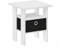 Furinno Andrey Table d'appoint avec tiroir Poubelle, Blanc/Noir
