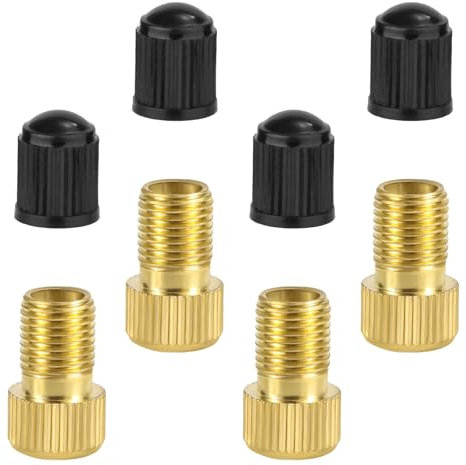8pcs Bike Pump Valve Adapters, Brass Bicycle Valve Adapter Pump Tools French to US Valve Adapter Air Pump or Air Compressor for Sports Balls Bikes Inflatable Device