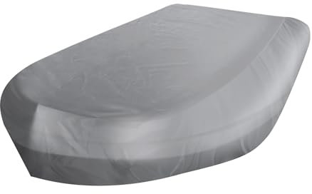 Boot Abdeckplane Schlauchboot, 210D Oxford-Stoff Tarpaulin Wasserdicht Staubdicht UV-Beständig reißfest Liegeplane Abdeckung Cover, Schützen Kajak Kanu Angelboot (Grau, V-förmig 380 * 200 * 46cm)