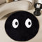 Kamanan Cartoon Eyes Runder Teppich, Schwarz Rutschfeste Microfiber, Cool Design Dekor, Non-Slip Flocked Floor Rug, Waschbar Weich Badvorleger für Living, Bedroom (Eyes 60cm)