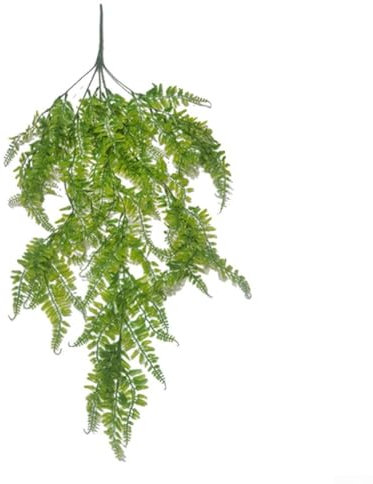 Lot de 5 plantes artificielles vertes et lumineuses à suspendre, fausse fougère, feuillage traînant
