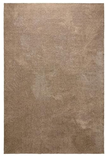 benuta Nest Waschbarer Teppich Nina - Beige 140x200 cm - Kunstfaser - Rechteckig & im Style: Uni, Minimalistisch - Pflegeleicht für Wohnzimmer Schlafzimmer
