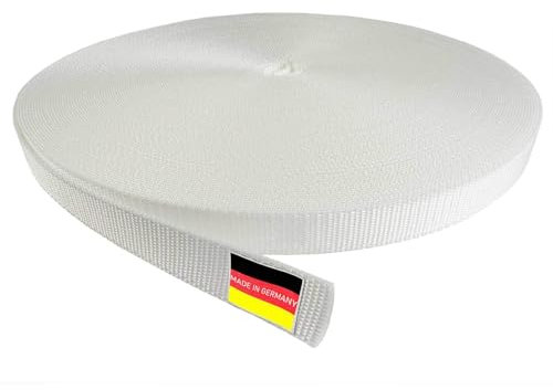 INOVATEC 50 Meter Rollladengurt Maxi 20 mm weiß für Tür und Fenster Rolladen - reißfest und UV beständig