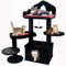 Black Gothic Cat Tree with Coffin Bed, Cat Tower with Scratching Post, Goth Cat Tower with Spacious Cat Condo Black Cat Tree with Regal Throne Bed, Black Spider Figurine
