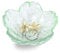 Nideen Jewellery Dish Glass Floral Trinket Dish, Ring Dish Holder Jewellery Plate Key Dish for Hallways(Green)