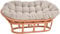 Krines Home Papasansessel XXL mit Kissen Relax Papasan Chair Natur Rattan Liegesessel (Terracotta, Zweisitzer)