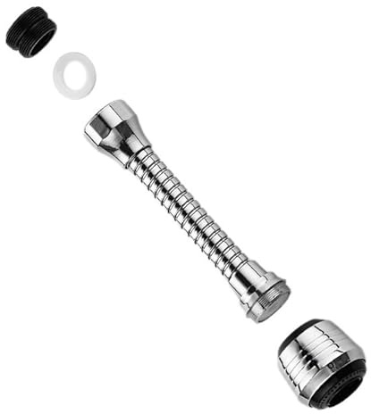 HunicandIU Tubo di prolunga per rubinetto, prolunga per rubinetto, con rotazione a 360 gradi, spruzzatore per lavabo, rubinetto, da bagno,