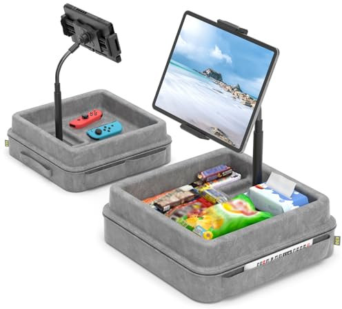 KDD Tablet Pillow Holder - 360°Adjustable iPad Pillow Stand for Lap, Bed and Desk - Gooseneck Tablet Soft Pad Dock with Storage Tray and Pocket Compatible with iPad Pro 12.9, Air Mini, Phone, E-Reader