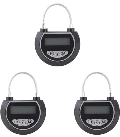 GREOHNMPAW 3X Electronic Time Lock Lock Container Multi Function Time Lock Bin for Toys Black