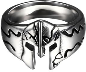 Aroncent Herren Ring Sparta Apokalypse: Gothic Punk Maskenring Damenring Schmuck Kriegsritter des Armageddon Kreuzzugs Doom Wikinger Viking Bandring 57(18.1)
