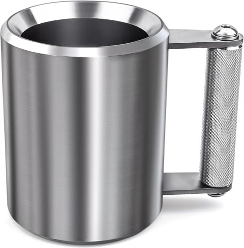 mujaxect Schwerer Becher, 10 kg Edelstahlbecher, super schwerer Kurzhantel, Fitness, Sport, Fitnessstudio, Training, Kaffeeliebhaber, Geschenk