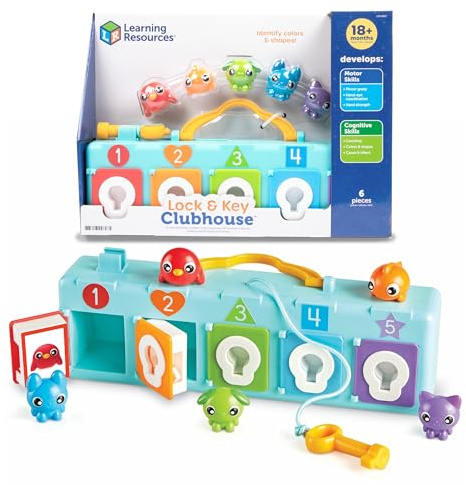 Learning Resources Lock & Key Clubhouse, Ages 18 Months+, Toddler Fine Motor Skills Toy, Peekaboo Counting & Colour Learning